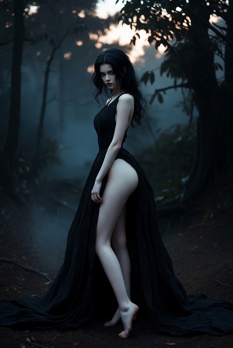 Figure in the dark forest
